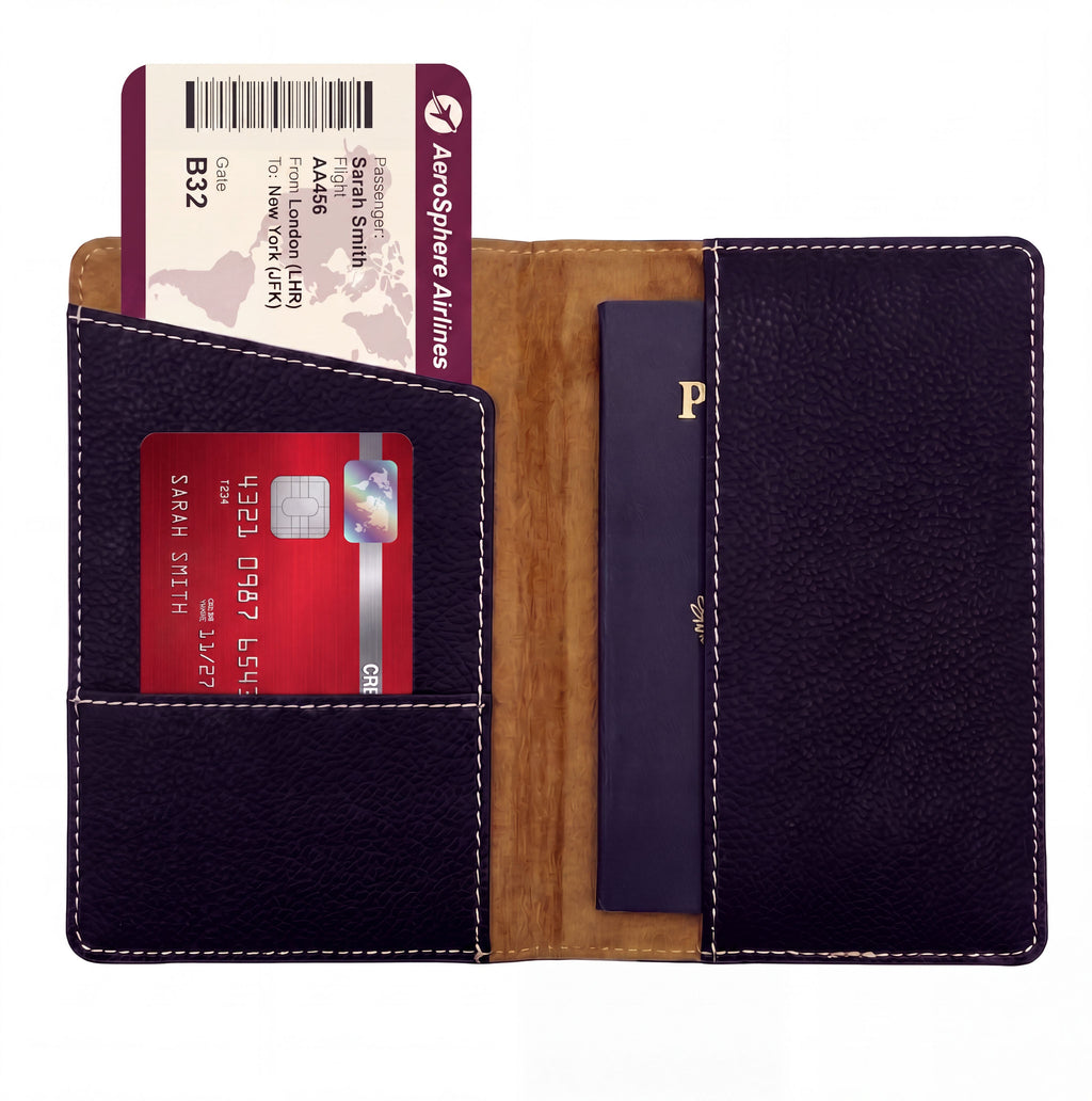 Custom Engraved Passport Holder & Luggage Tag Set